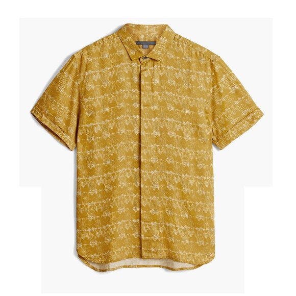 John Varvatos Collection Men's Short Sleeve Loren Retro Vibe Shirt Honeysuckle - Picture 6 of 8